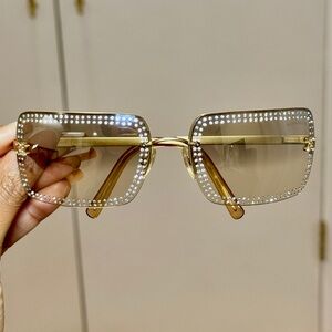 CHANEL 4015 GOLD RHINESTONE SUNGLASSES
